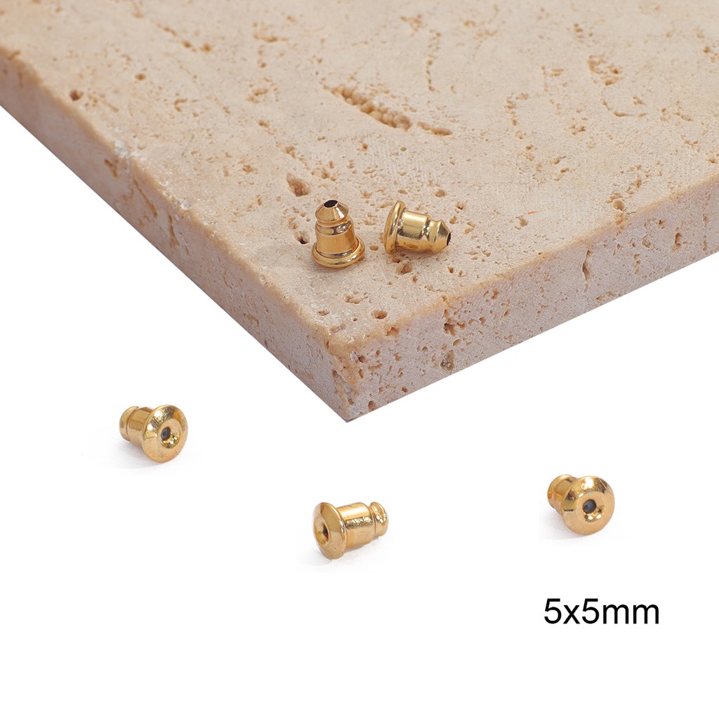 Set 50 chuôi gắn khuyên tai Beadia mạ vàng 18K hình viên đạn/bướm tùy chọn