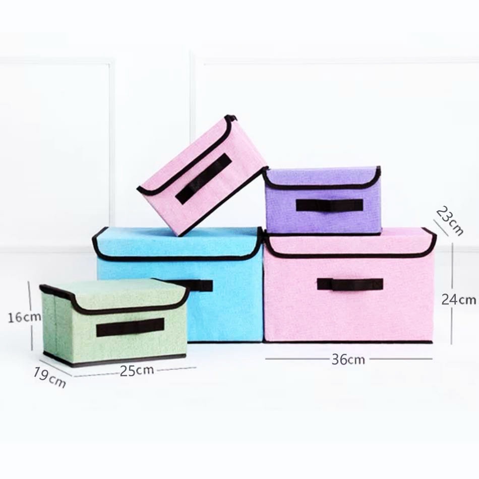 Hộp vải đựng quần áo, đồ lót xếp gọn đựng đồ đa năng có nắp