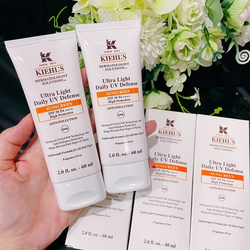 Kem Chống Nắng Kiehl's Ultra Light Daily UV Defense SPF 50 PA++++ Anti-Pollution 60ml Chính Hãng Mỹ