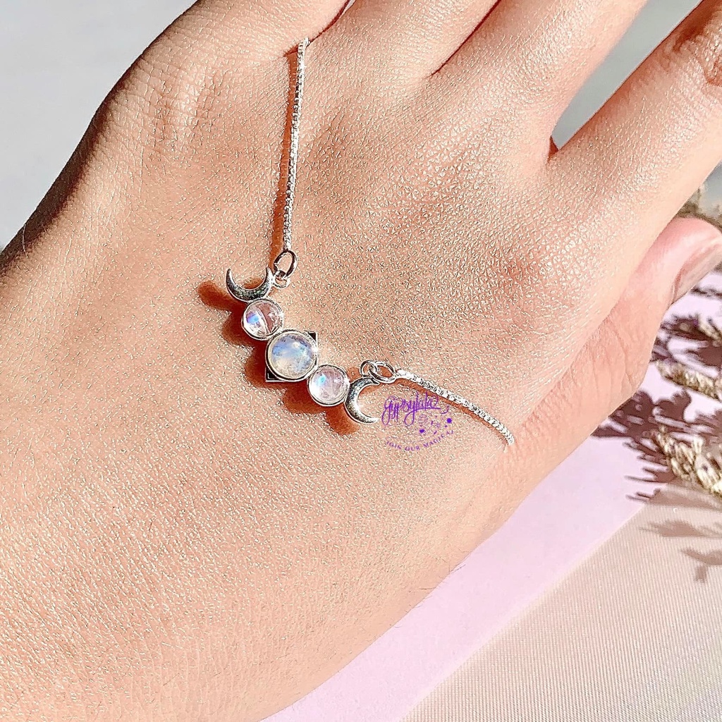 Dây Chuyền Mystic Moon Đá Ánh Trăng Thiên Nhiên May Mắn Không Kị Mệnh SP004328 Gypsy.lala