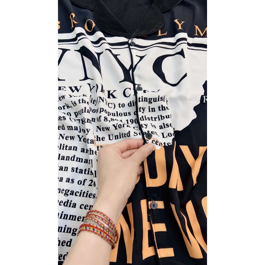 Bộ Pyjama bigsize N.Y.C màu trắng tay dài mặc nhà giá rẻ chất lụa Mango ko nhăn dành cho nữ, mẹ bầu 60 -90kg