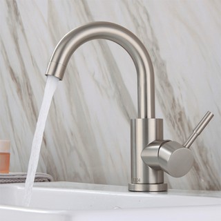 Vòi nóng lạnh chậu rửa mặt bằng inox SUS304 tặng kèm 2 ống dẫn inox