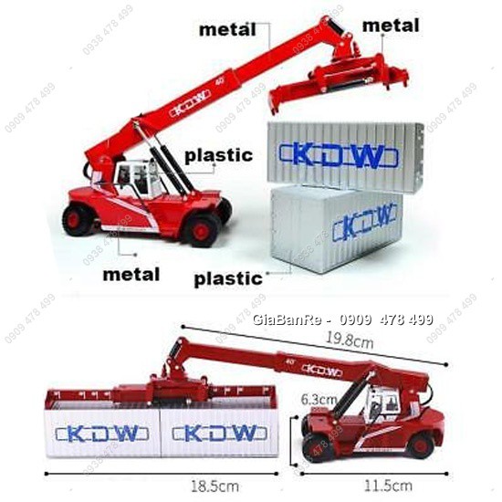 Mô Hình Kim Loại Xe Nâng Container Hạng Nặng Tỉ Lệ 1/50 - Kdw - 036