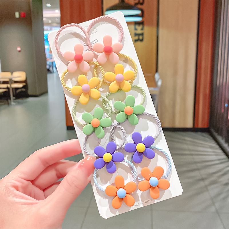 Dây Buộc Tóc Cao Su Co Giãn Họa Tiết Hoạt Hình Cho Bé Gái