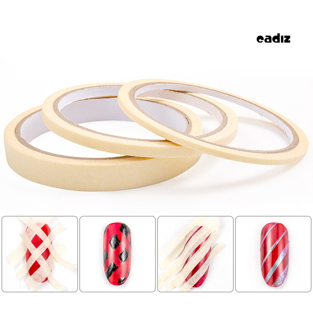 [Hàng mới về] Bộ 3 Cuộn Băng Keo Dán Trang Trí Móng Tay Tiện Dụng