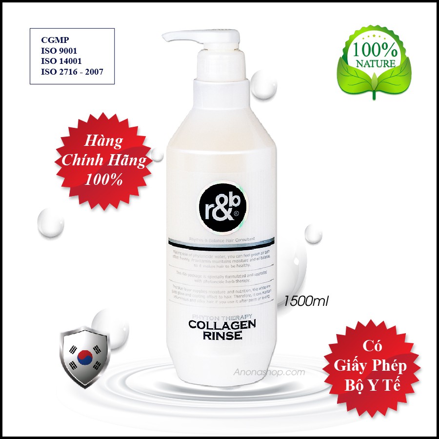 Dầu xả ngăn rụng tóc R&amp;B Collagen Rinse 450ml