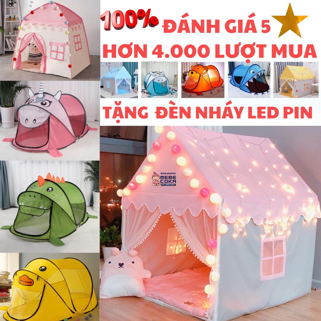 [TẶNG ĐÈN NHÁY + ĐÈN SOI TAI] Lều cho bé ,công Chúa hoàng Tử ,lều tự bung KHÔNG CẦN LẮP GHÉP HÀNG LOẠI 1 CAO CẤP