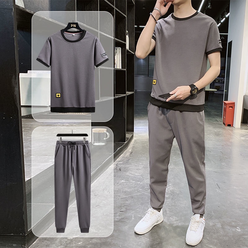 Bộ áo tay ngắn quần dài thời trang mùa hè cho nam có bán lẻ