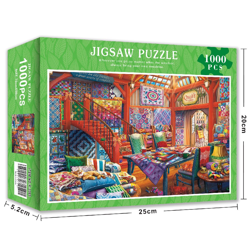 Bộ Tranh Ghép Xếp Hình 1000 Pcs Jigsaw Puzzle  Cửa Hàng Chăn Bông Bản Thú Vị Cao Cấp-H48