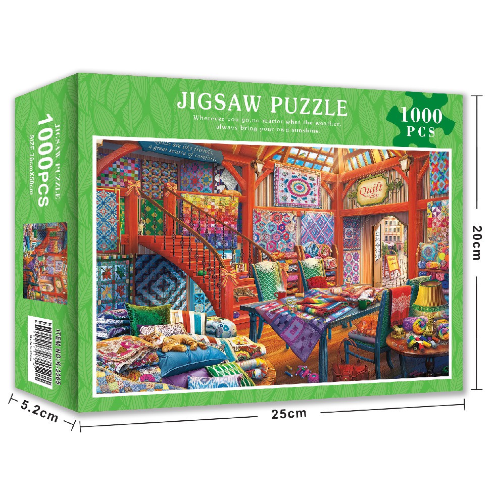 Bộ Tranh Ghép Xếp Hình 1000 Pcs Jigsaw Puzzle (Tranh ghép 70*50cm) Cửa Hàng Chăn Bông Bản Thú Vị Cao Cấp-H48