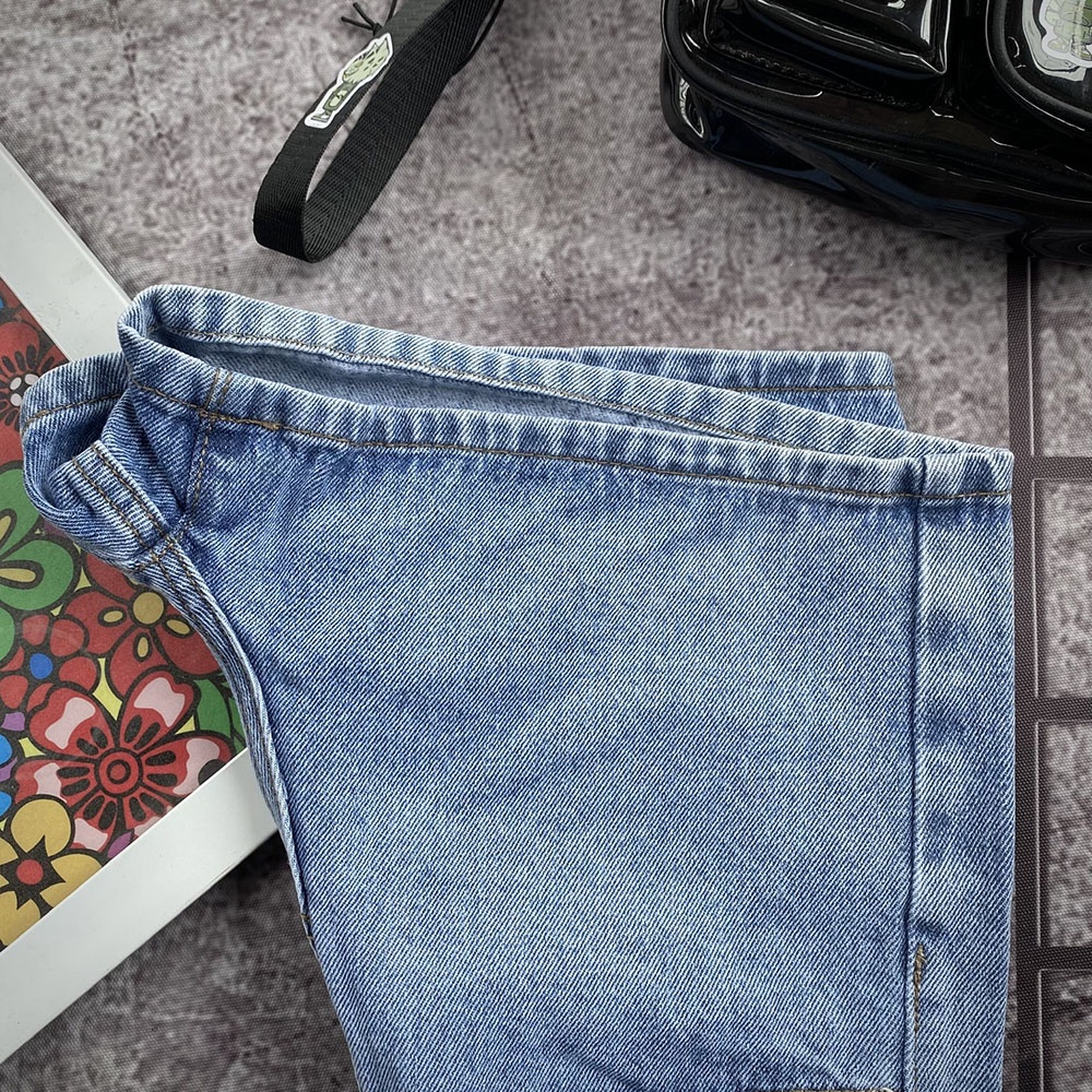 Quần Short Jean Nữ Lai Cuôn Trơn Basic Phong Cách Trẻ Trung Năng Động 3 Màu | BigBuy360 - bigbuy360.vn