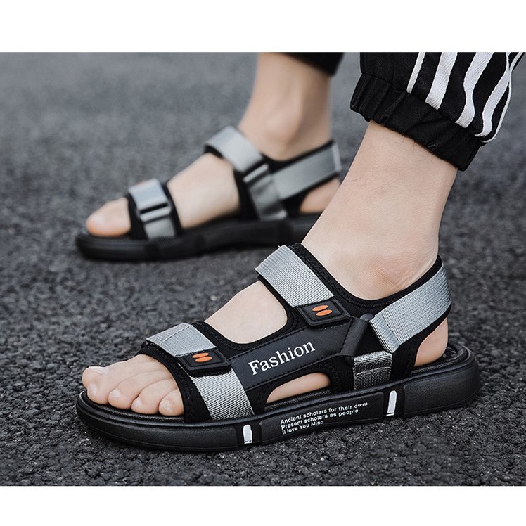 Dép Xăng-Đan ( Sandal ) nam học sinh thời trang Hàn Quốc 2 quai chữ Fashion đế chữ đi cực êm bền chống trơn trượt NB-30