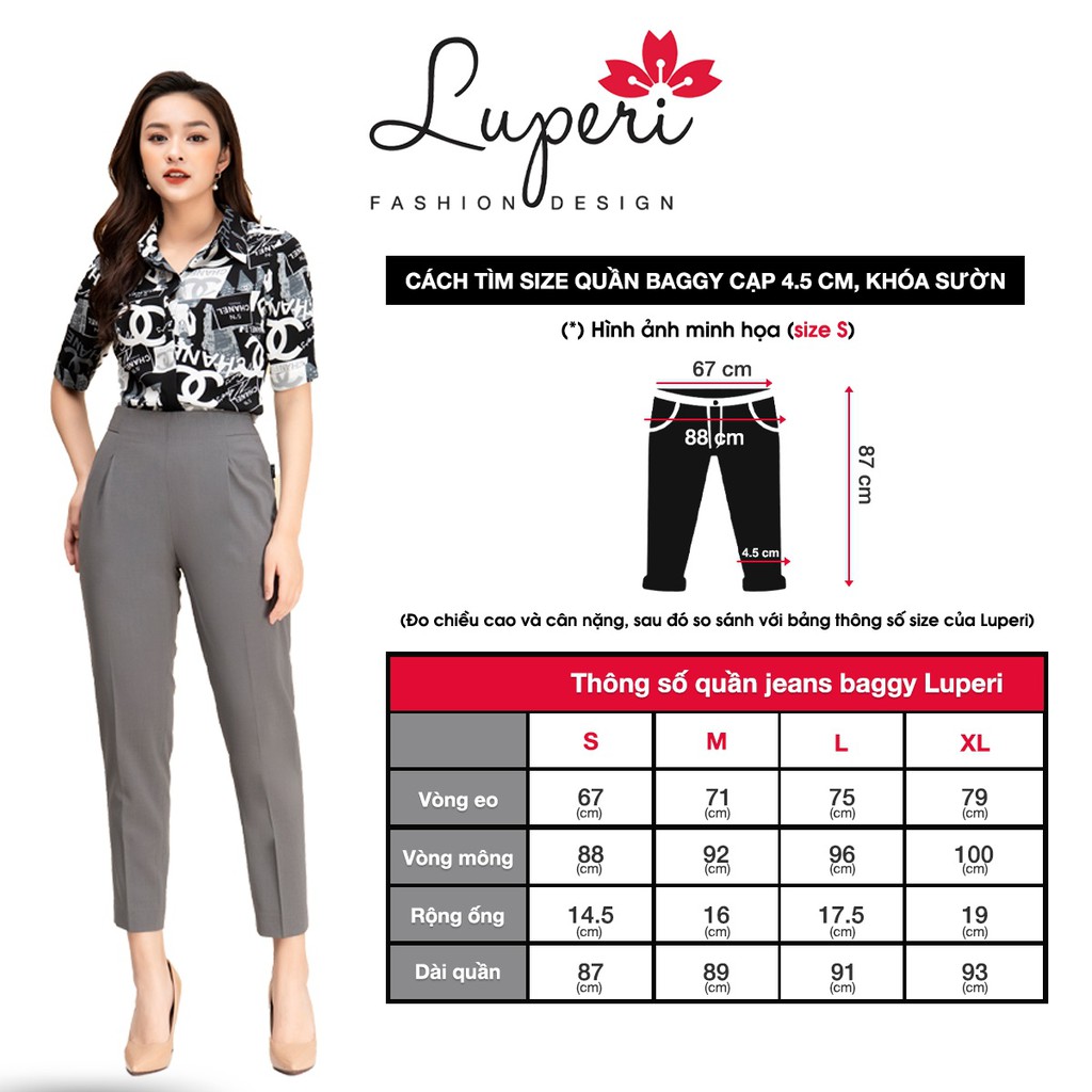 Quần Baggy Nữ Công Sở Cao Cấp LUPERI LFQD285 Vải Không Nhăn Không Xù Không Cắn Chỉ