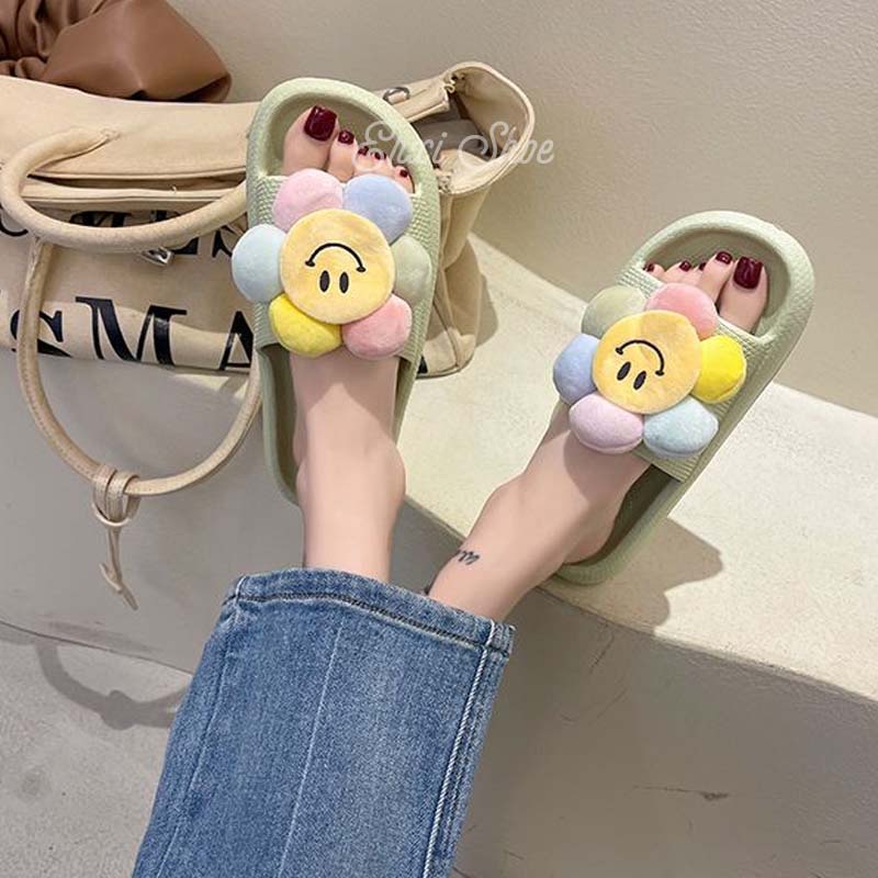 Oeteo Dép Quai Ngang Đính Hoa Xinh Xắn Dành Cho Nữ