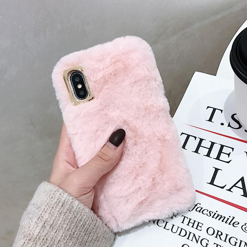 Ốp điện thoại TPU lông thỏ mềm thích hợp cho iPhone 11 Pro MAX XR X XS MAX 7 8 6 6s Plus