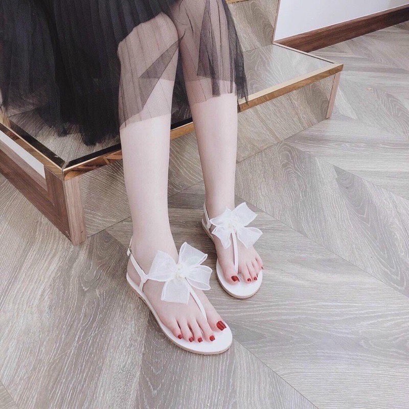 Sandal nơ ngọc siêu xinh - z11