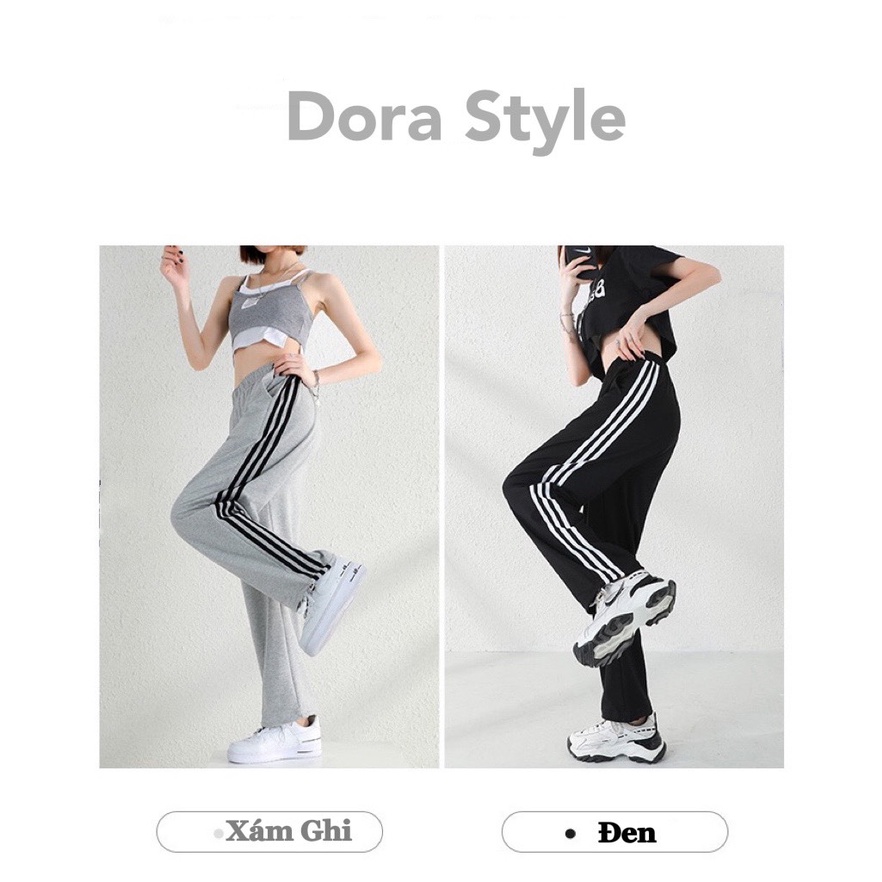 Quần Jogger Unisex Quần Thể Thao Có Sọc Bo Gấu Dora Style
