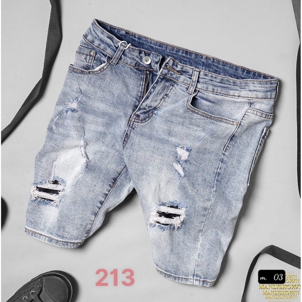 Quần Short Jean Nam Chất Bò Co Giãn ❤️FREESHIP❤️ Quần Sọt Nam phối rách nhẹ thời trang Hàn Quốc Tô Tồ Shop - QSJNM247 | BigBuy360 - bigbuy360.vn