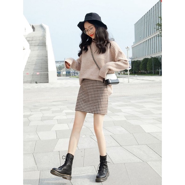 (BIG SIZE) Chân váy A chất dạ có quần trong | BigBuy360 - bigbuy360.vn