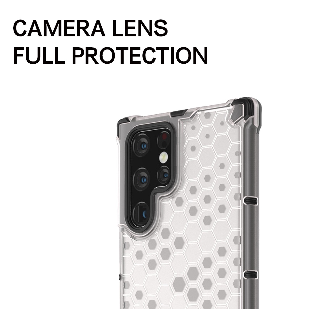 Ốp Điện Thoại Nhựa Cứng Trong Suốt Chống Sốc Họa Tiết Tổ Ong Cho Samsung Galaxy Note 20 Ultra 10 S10 Plus Lite S10e