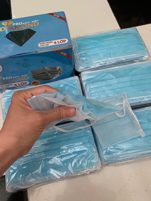 Khẩu Trang Y Tế 4 lớp, KF94 Minh Phương MP Mask- 3 màu trắng, xanh, xám