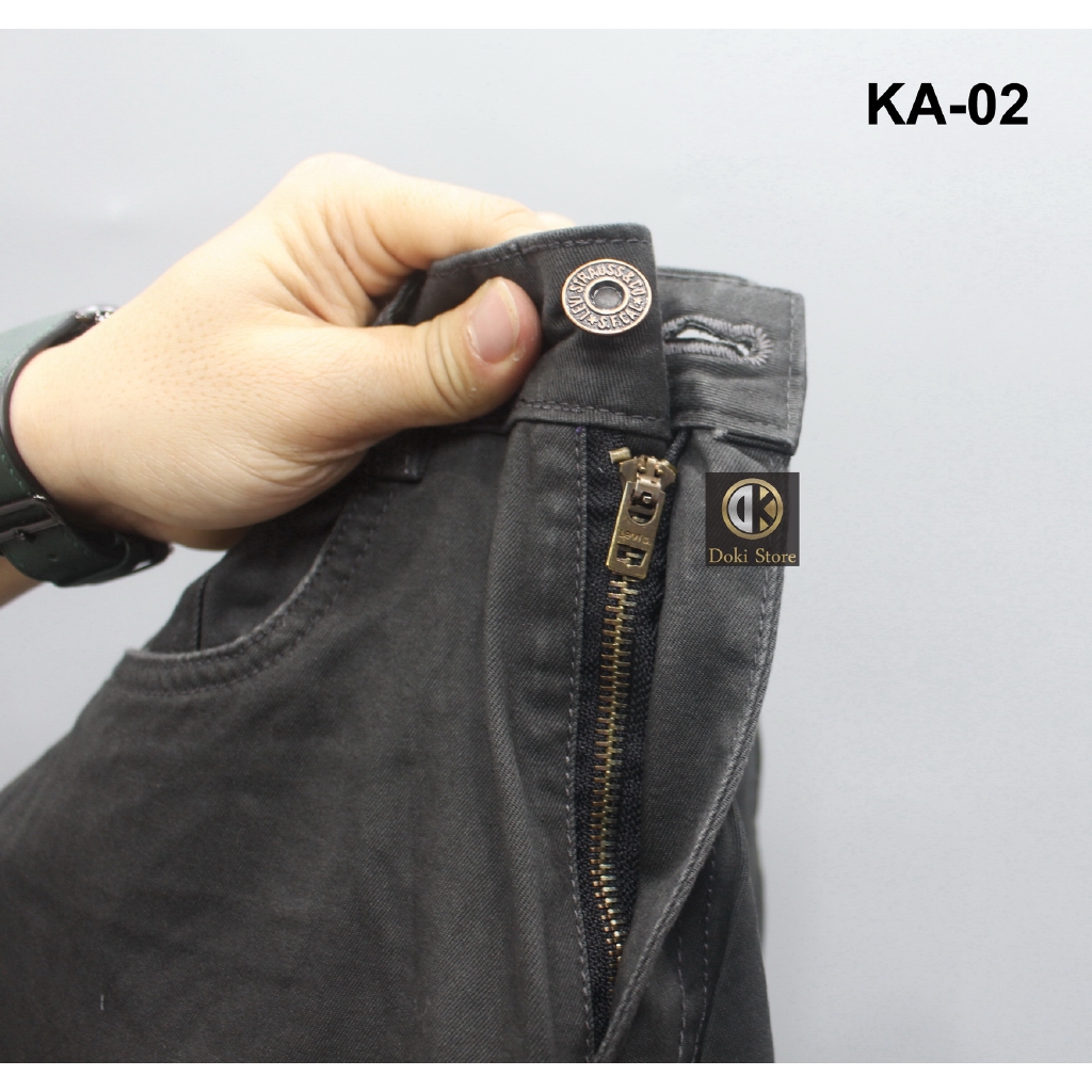 Quần KAKI Jean Màu Ghi KA-07 Quần Kaki Nam Dáng Ôm Đứng, Chất vải co giãn, Lịch sự, Trẻ trung - Doki