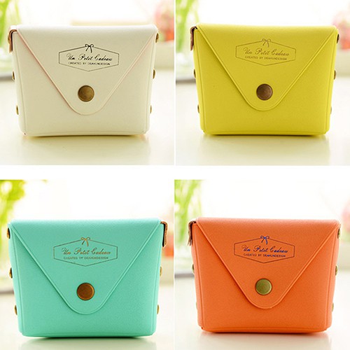 Eye EYe❀Ví Mini Đựng Tiền Xu Màu Sắc Ngọt Ngào Dễ Thương Giá Đỡ