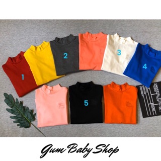Áo cổ 3 phân cotton Hàn bé trai gái