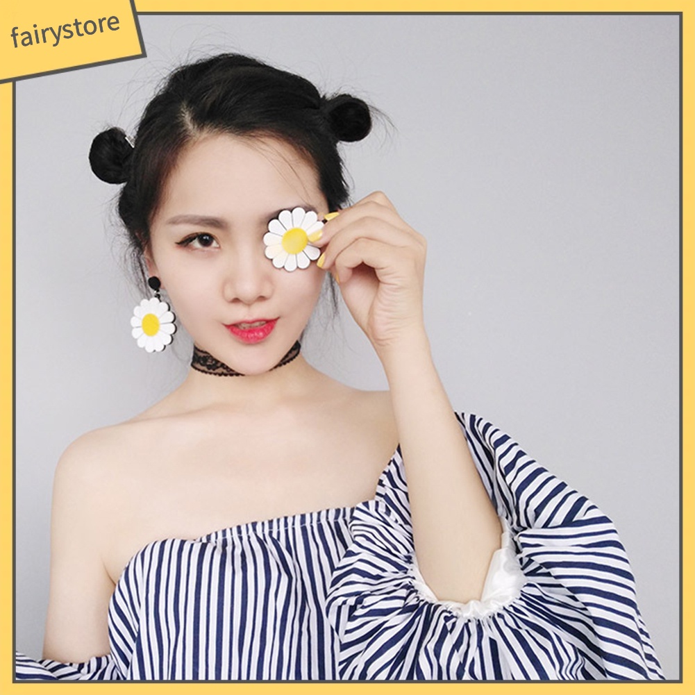 Đôi bông tai hoa cúc lớn thời trang nữ dễ thương