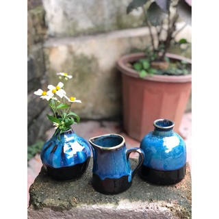 LỌ HOA MIỆNG TRÒN MEN HỎA BIẾN