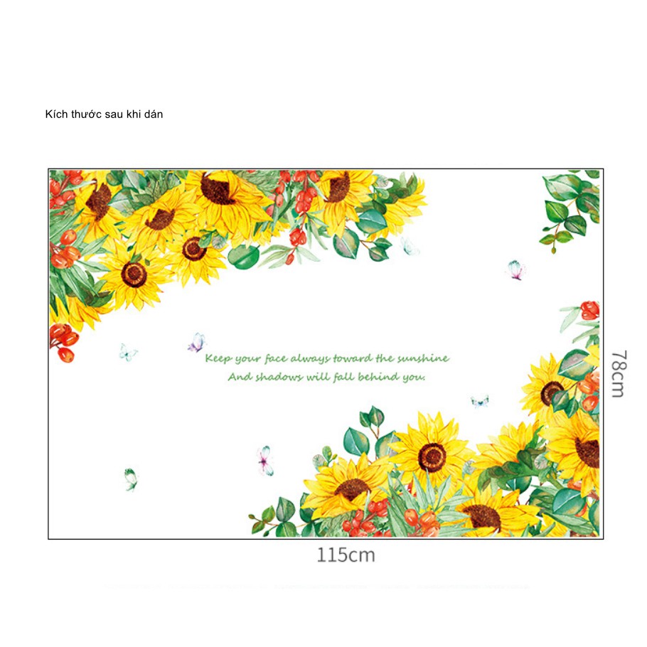 Decal dán tường Bụi Hoa Hướng Dương Rực Rỡ