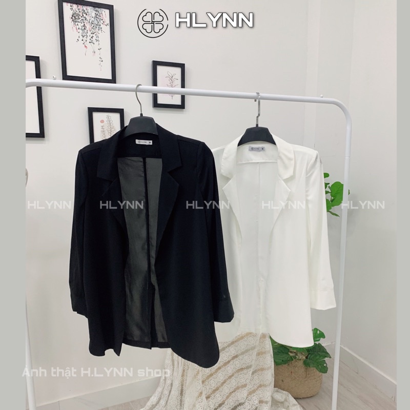 Áo vest blazer mỏng xẻ sườn có độn vai m130