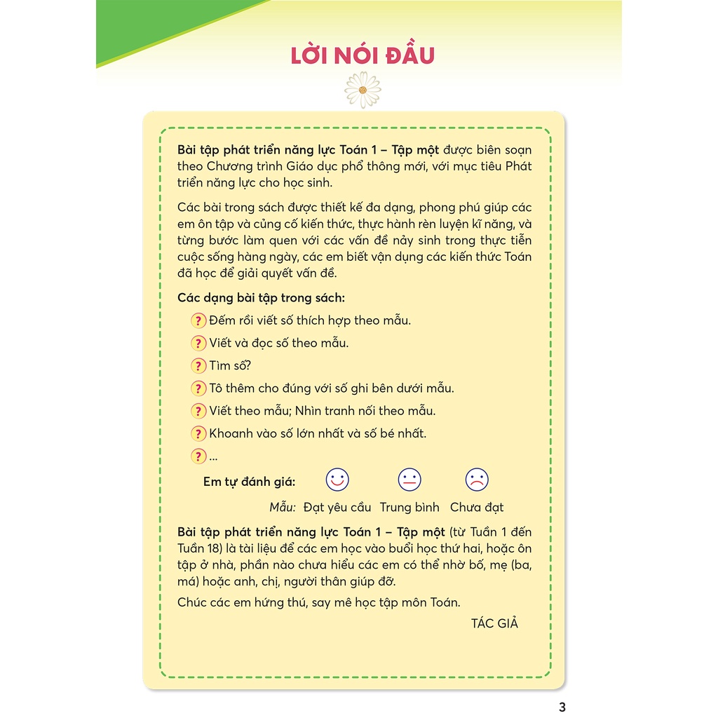 Sách – Bài tập Toán 1 tập 1 Phát triển năng lực