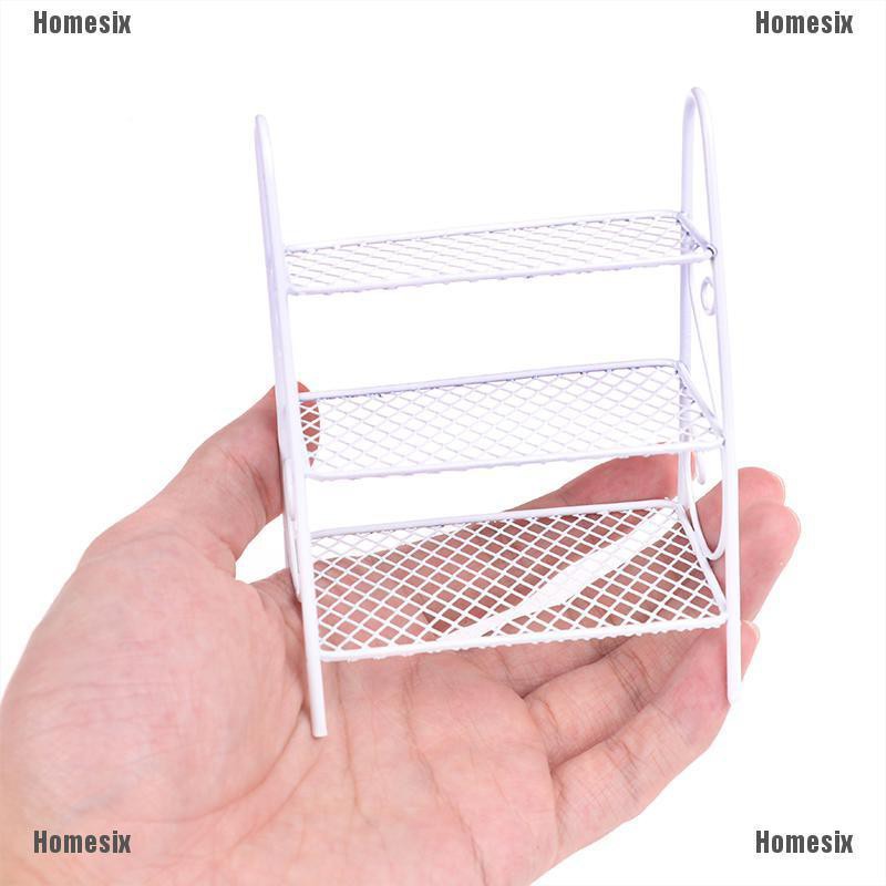 [HoMSI] 1Pc 1:12 Scale Dollhouse Mini Iron Shelf Flower Stand Doll House Decor Model Toy SUU