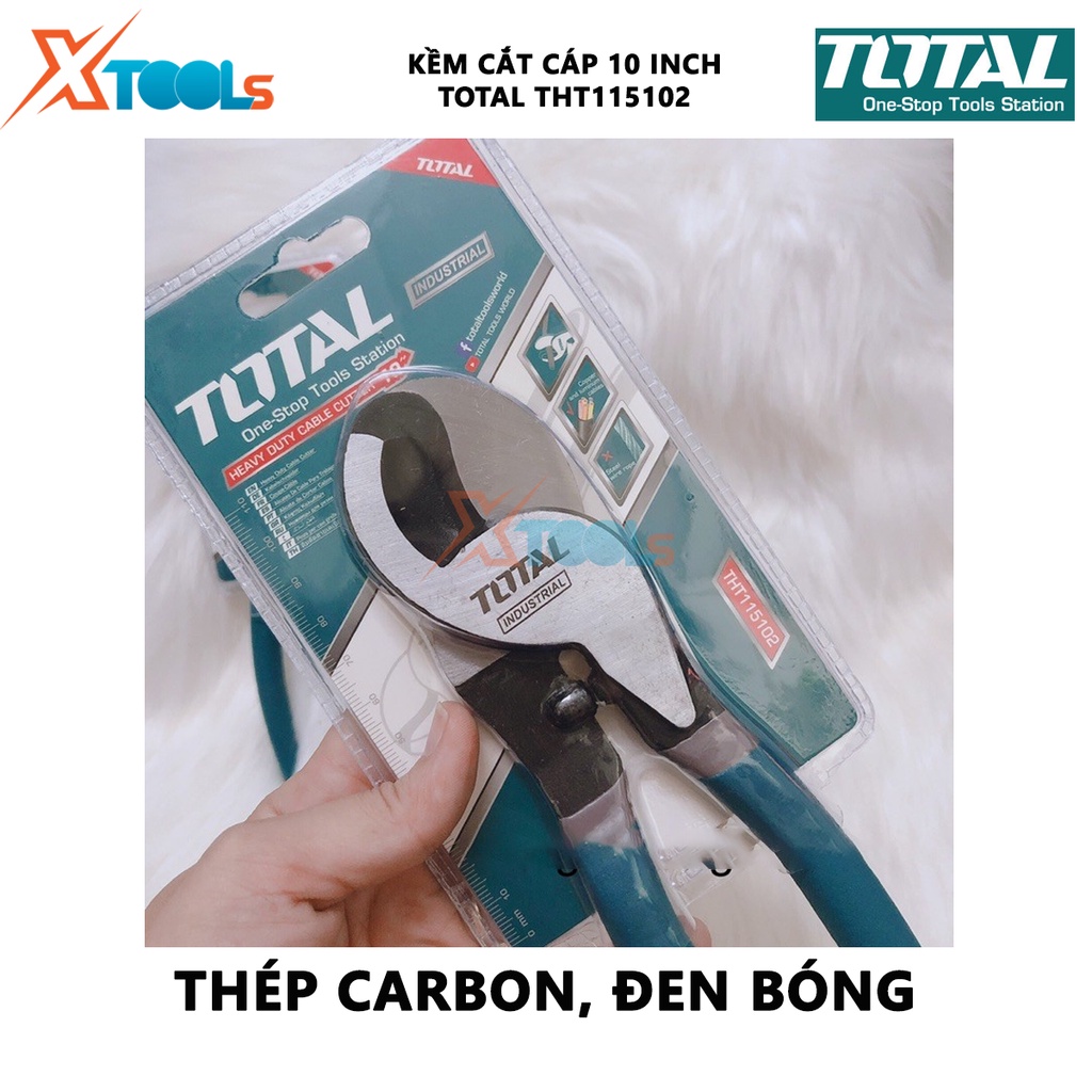 Kềm cắt cáp đầu lớn TOTAL THT115102 | Dụng cụ cắt cáp 10&quot; , thép không gỉ, có lớp cách điện [XSAFE][XTOOLS]