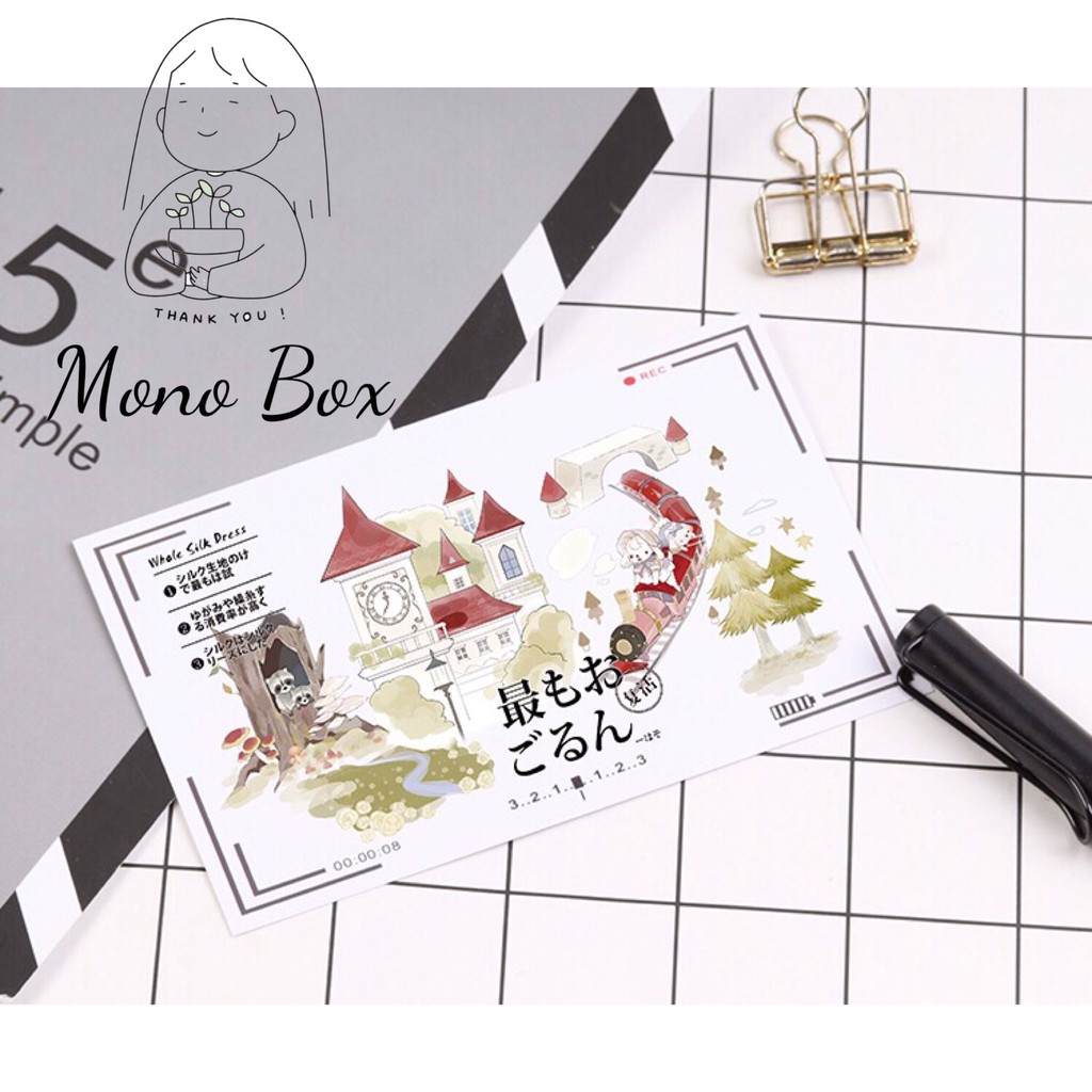 [Chiết] Washi Tape 35x4cm băng dính trang trí họa tiết động vật nhỏ Mono_box 01010