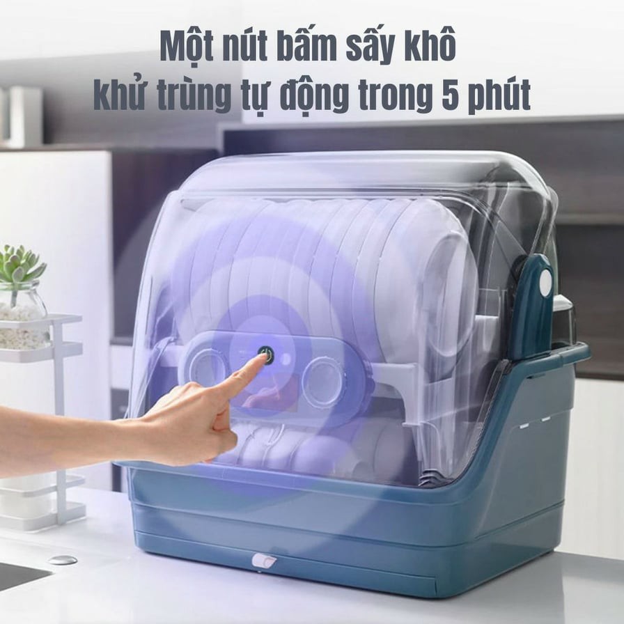 Máy sấy chén bát cao cấp chính hãng Công nghệ khử trùng tia UV nhiệt độ 70 độ C, Kệ đựng chén bát 2 tầng JH-8808