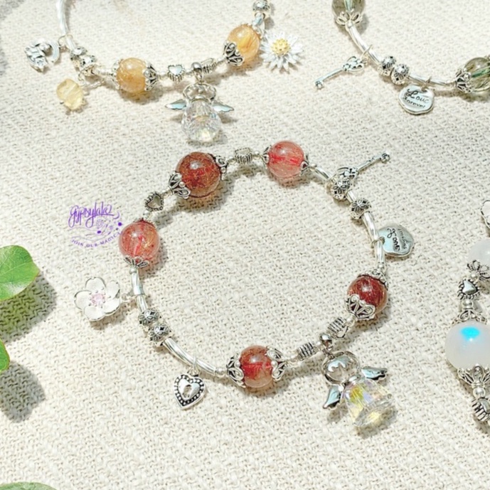 Vòng Tay Thiên Thần Đá Thạch Anh Tóc Nâu Đỏ Thiên Nhiên Tài Lộc SP004151 Gypsy.lala