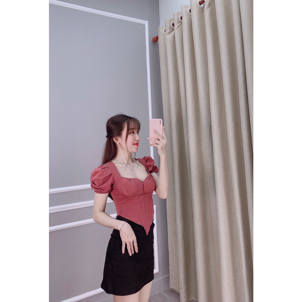 Chân váy kaki trắng đen chữ A dáng ngắn, chân váy công sở ngắn MS77