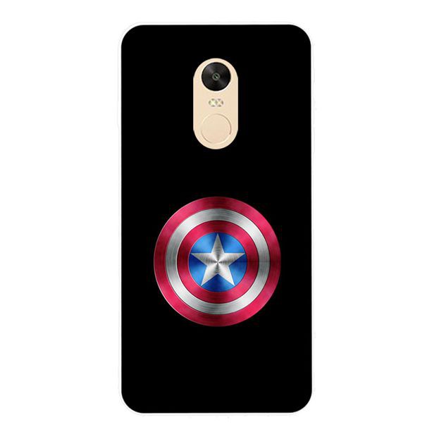 Ốp lưng dẻo hình khiên captain america cho Xiaomi Redmi Note 4X 5 5A A1 A2 Max Mix 2 3 3S Plus Prime