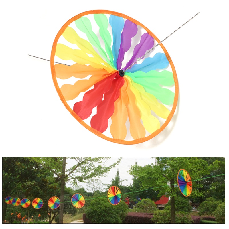 Set 8 Chong Chóng Hoa Màu Cầu Vồng Trang Trí Sân Vườn