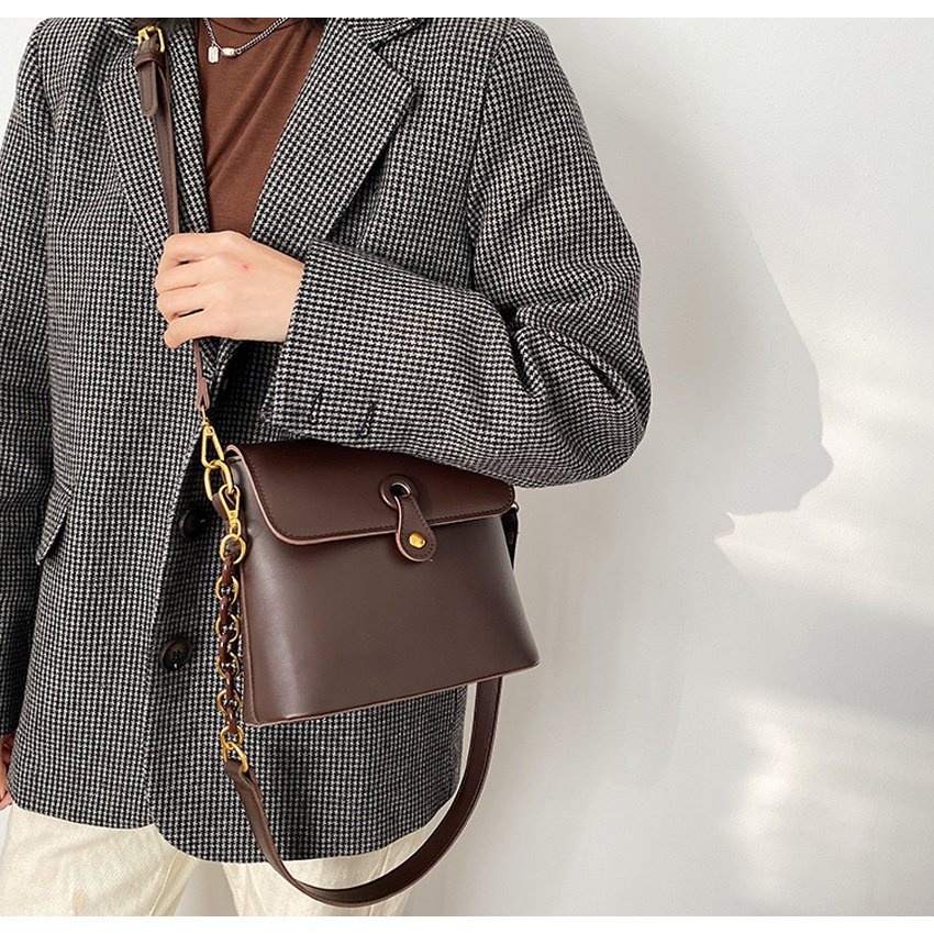 Túi Xách Nữ Linh Store Túi Da Công Sở Đeo Chéo Đẹp Nắp Gập Đi Học Đi Chơi Thời Trang Cao Cấp - LS13