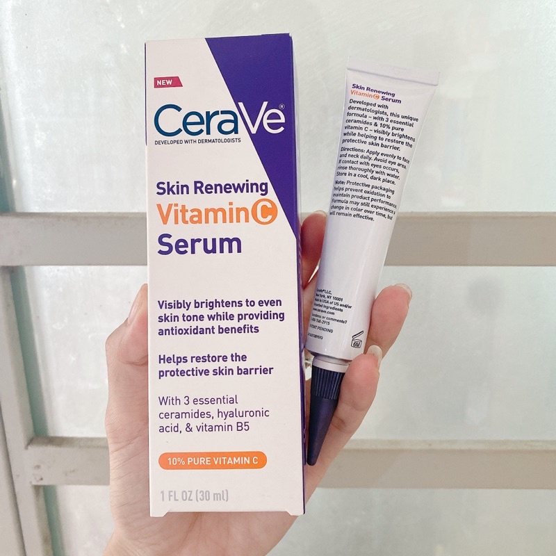 Tinh Chất sáng da mờ thâm Cerave Skin Renewing 10% Vitamin C