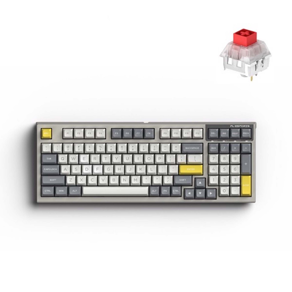 Bàn phím cơ FL-Esports FL980SAM Grey & White - Hàng chính hãng