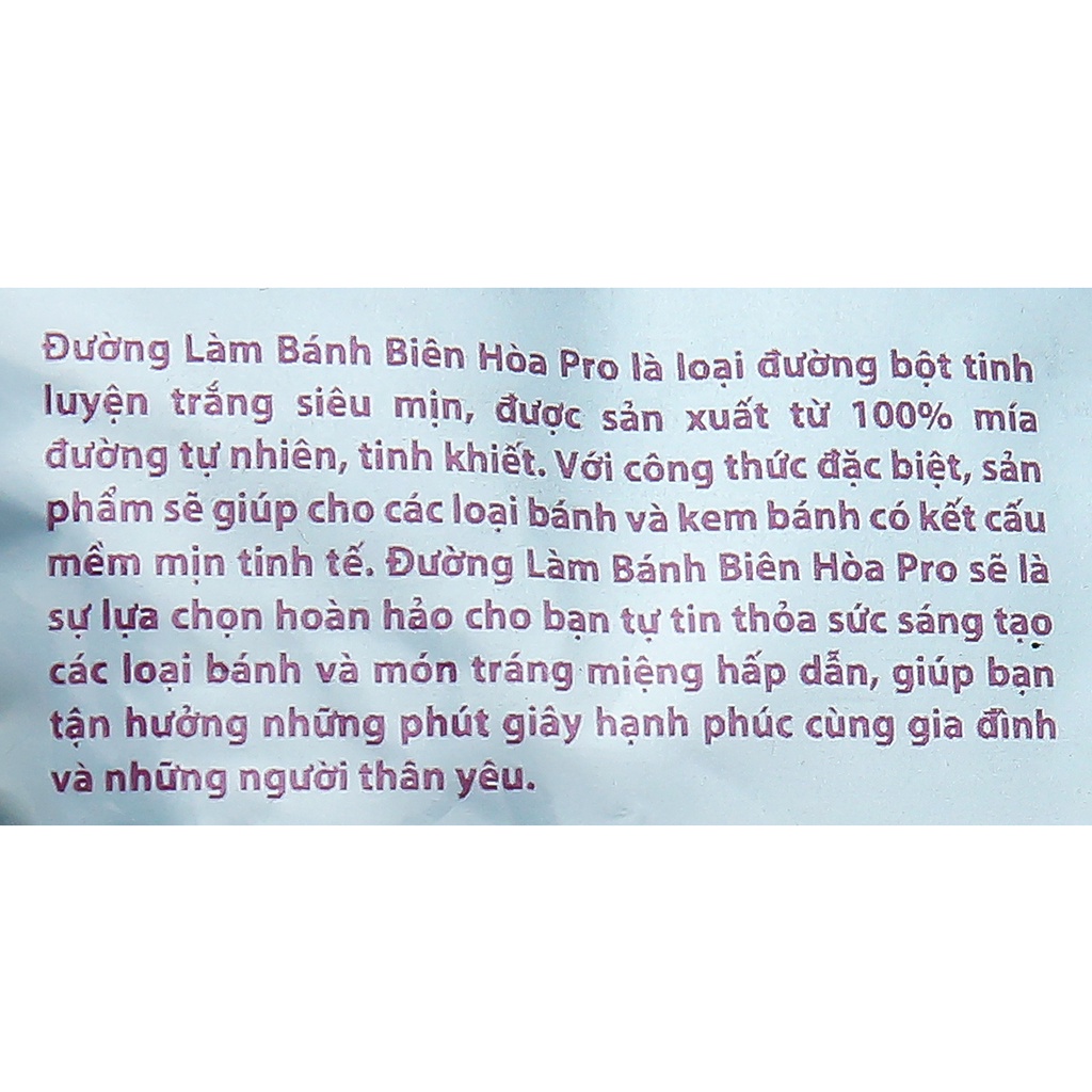 Đường làm bánh Biên Hòa Pro gói 1kg
