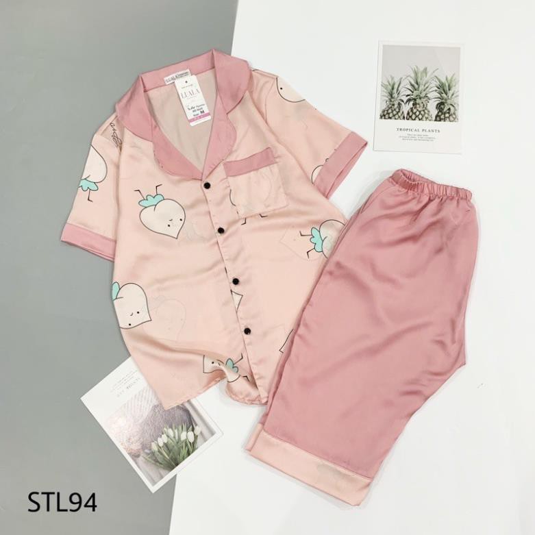 Đồ Ngủ Pijama Lụa Satin Tay Ngắn Quần Lửng Siêu Xinh, Mềm Mịn, Độc Lạ Khó Tìm, Sanh Chảnh Hàn Quốc ‣ *