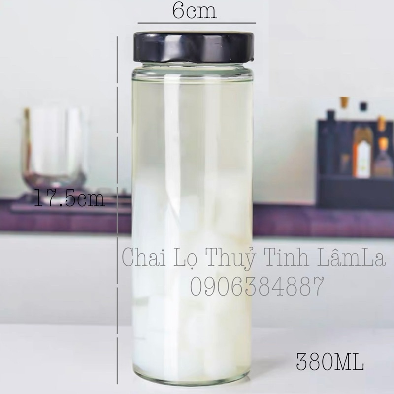 Hàng Mới Về | Hũ Thuỷ Tinh Tròn Suông Cao Nắp Thiếc Dày 300ml 380ml | Thực Phẩm , Gia Vị , Mật Ong