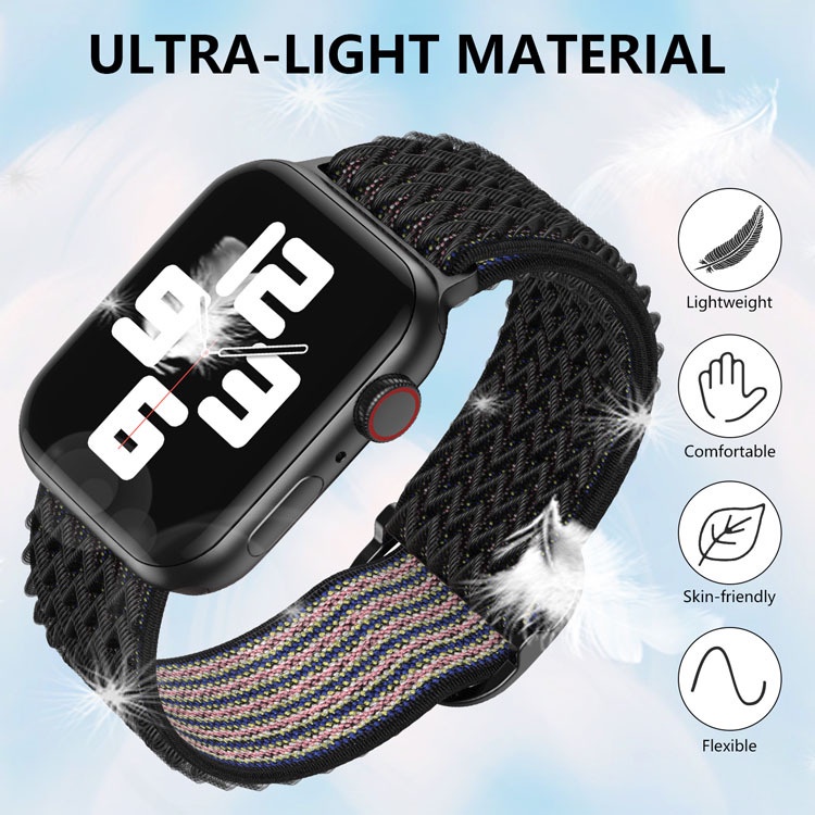 Dây Đeo Đồng Hồ Bằng Nylon Co Giãn 45mm 41mm 44mm 38mm 40mm 42mm Cho iwatch 3 4 5 6 SE 7