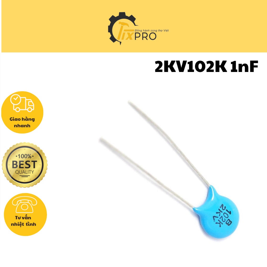Tụ cao áp 2KV102K 1nF 2000V (Túi 10c)