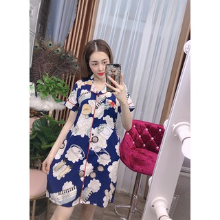 Bộ Đồ Ngủ Đồ Bộ Pijama Lụa Nữ Mặc Nhà Đầm Nơ Lụa Thái